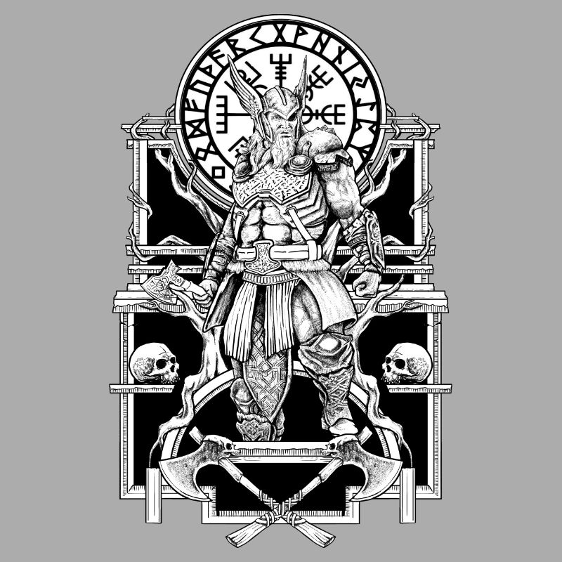 odin, thor, walhalla, valhalla, hammer, axe,