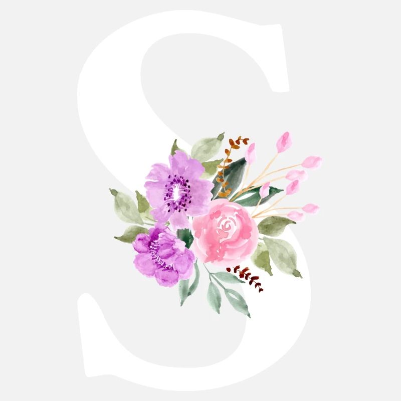 Lila Blumenbuchstabe S