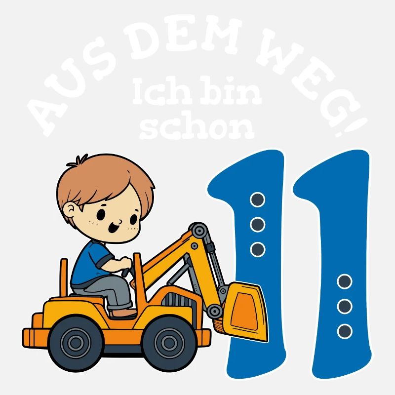 11. Geburtstag Bagger Junge