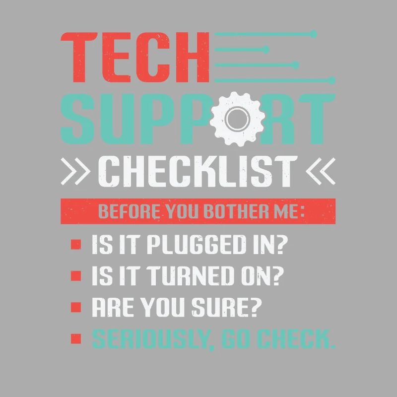 Funny Tech Support Checklist Helpdesk