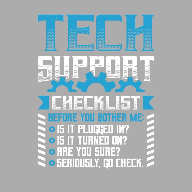 Funny Tech Support Checkliste Helpdesk