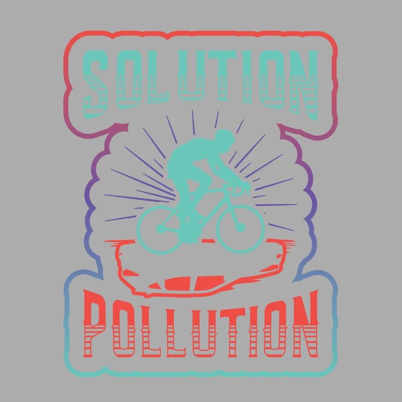 Polution Solution Umweltschutz Radfahren.