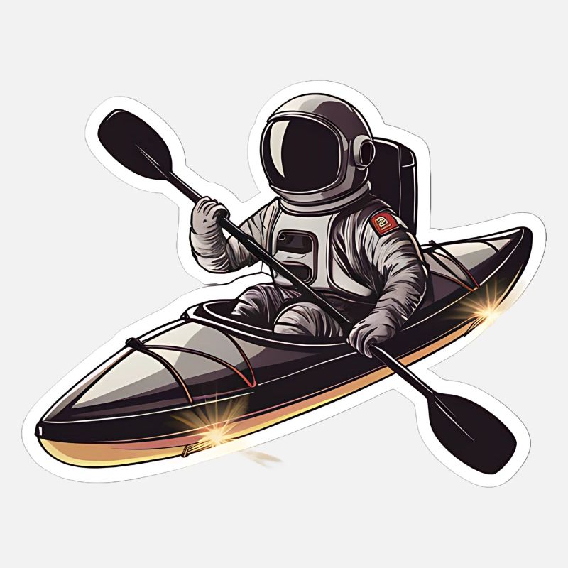 Astronaut Kayaker Boat Kayaking Paddling gift idea