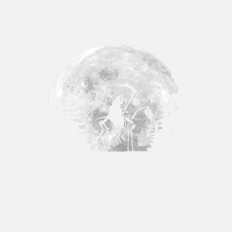 Faucheuse avec capot et crâne - Pleine lune