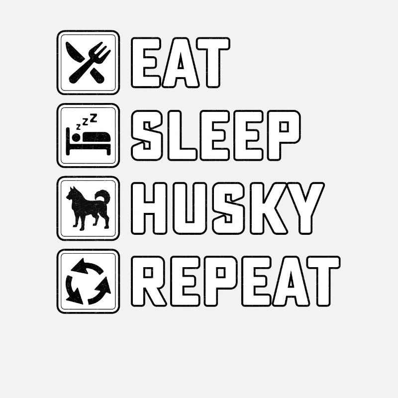 Mangez du husky de sommeil répéter