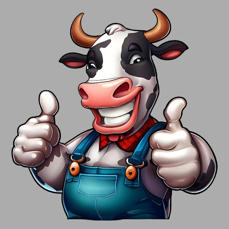 Vache de ferme joyeuse