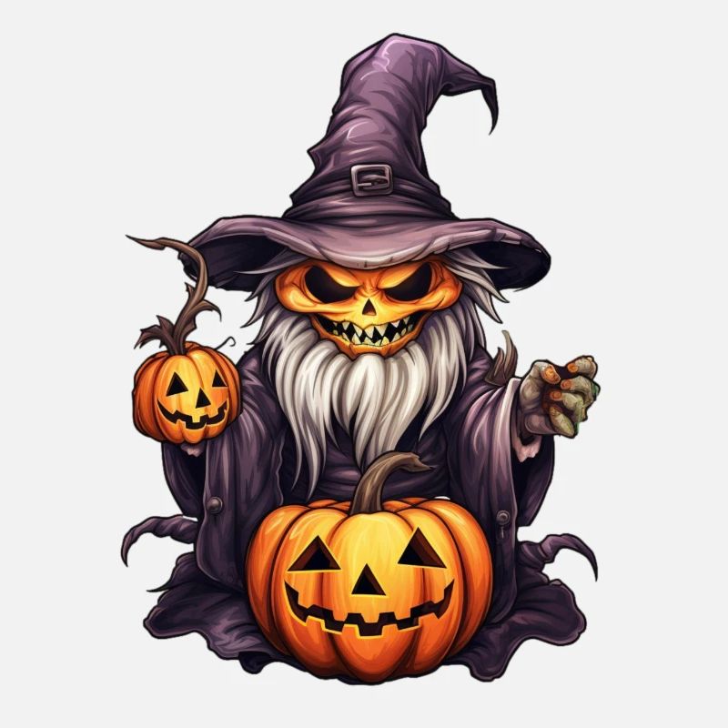 pumpkin skeleton witch