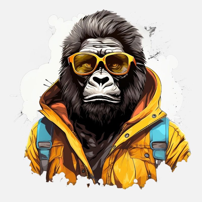 König des Großstadtdschungels. Gorilla im Graffiti-Stil.