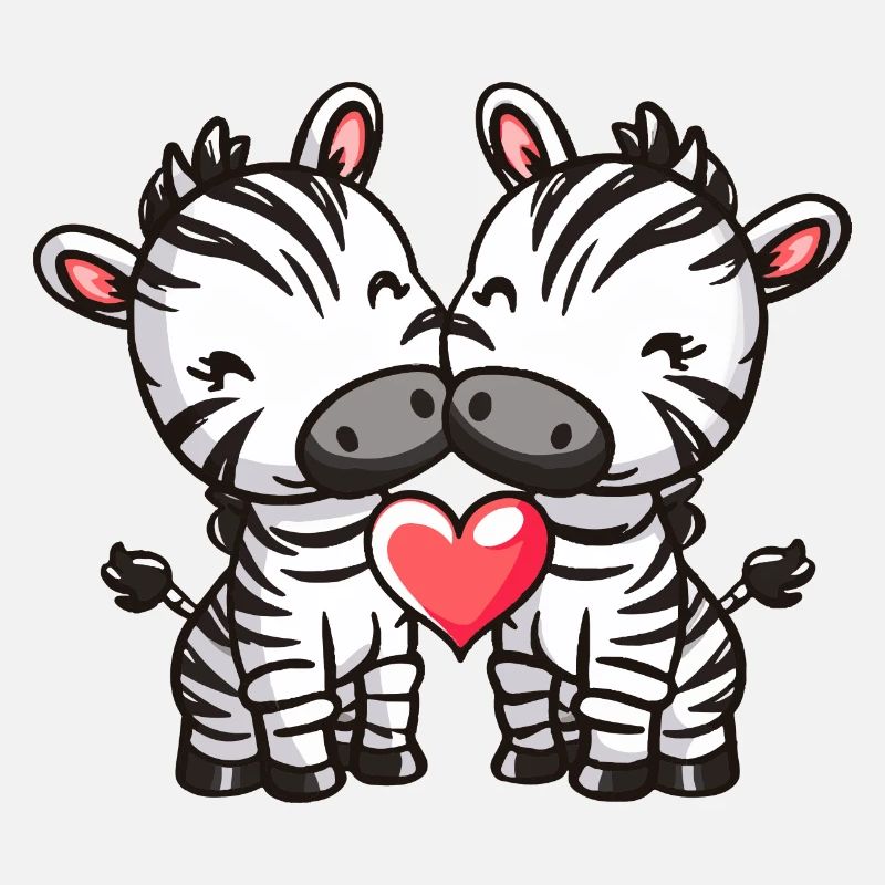 Zebra Paar Verliebt Tier Valentinstag