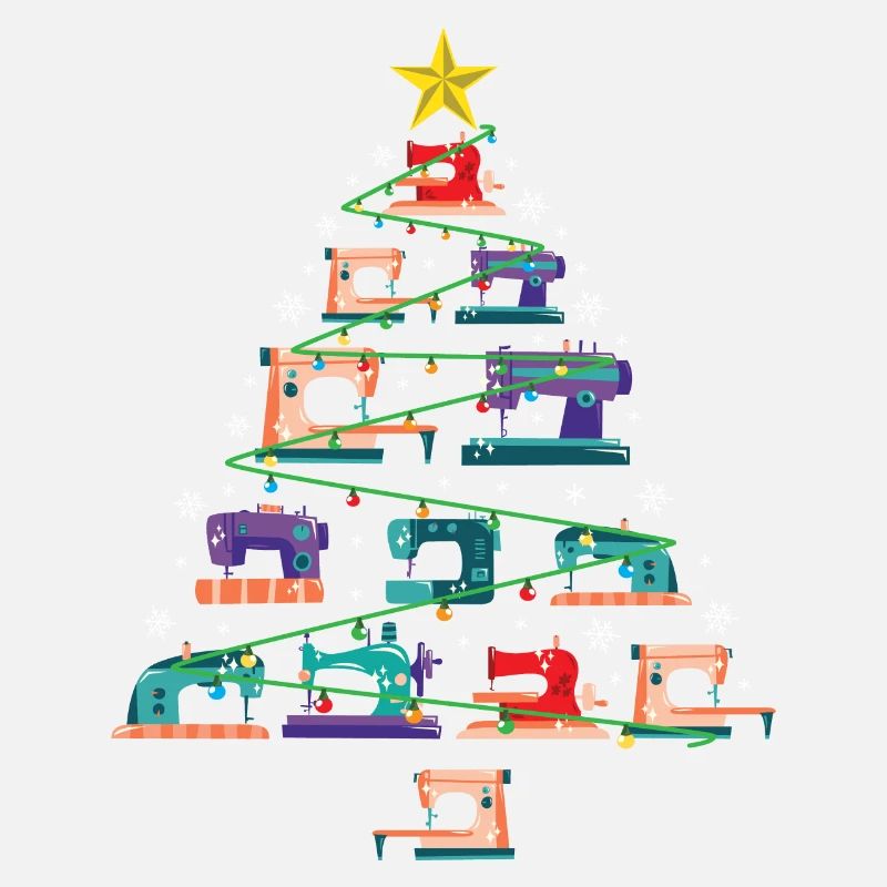 Cadeau de quilter d'arbre de Noël de machine à coudre de Noël