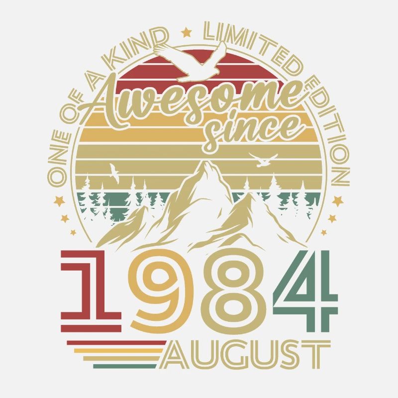 Vintage August 1984 Retro Birthday Gift