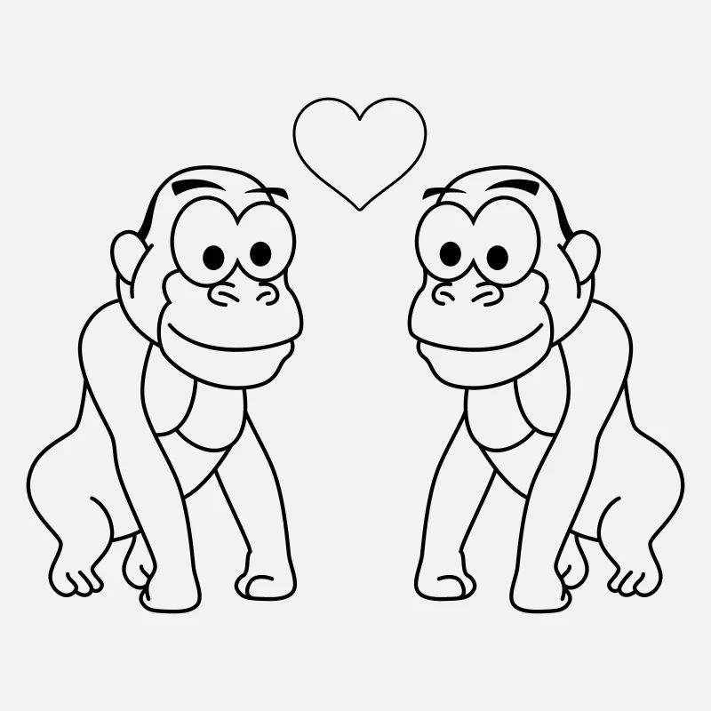Gorilla Comic Couple Amour