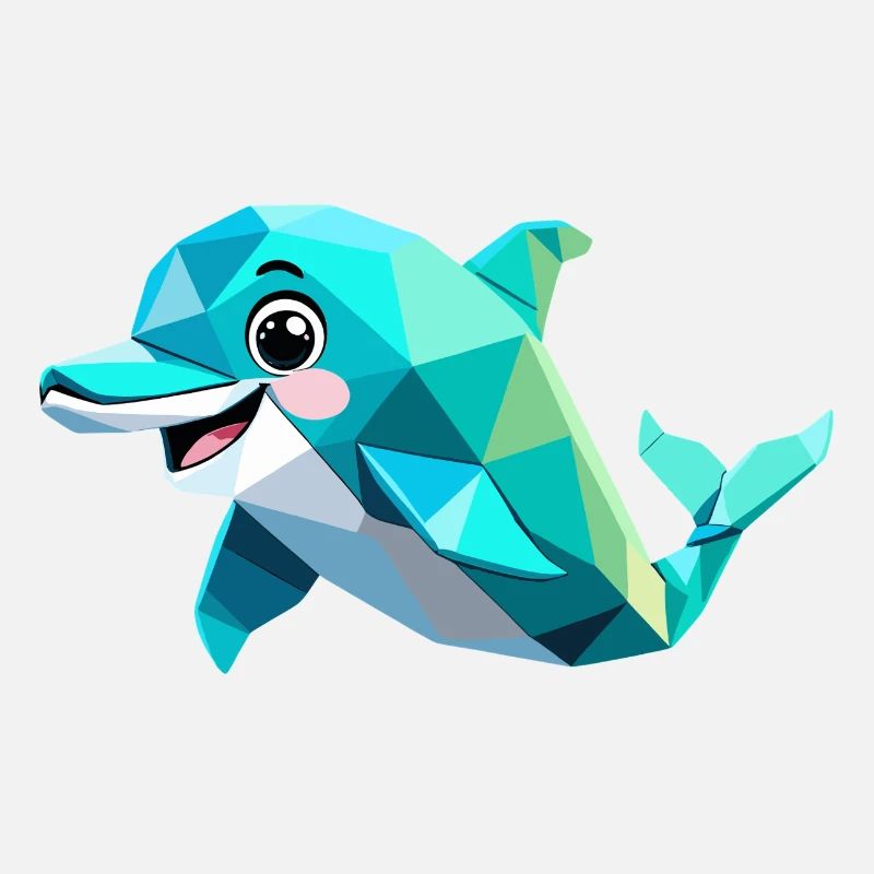 Polygon Delfin - Geometrisches Meeresdesign