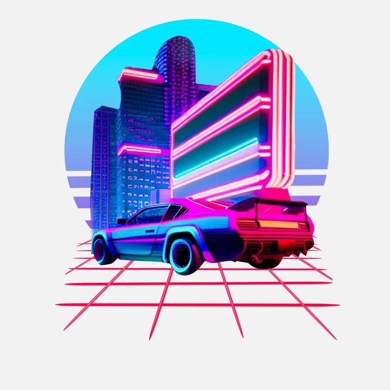 Retro Wave 80s Skyline Electro-Wave Vaporwave