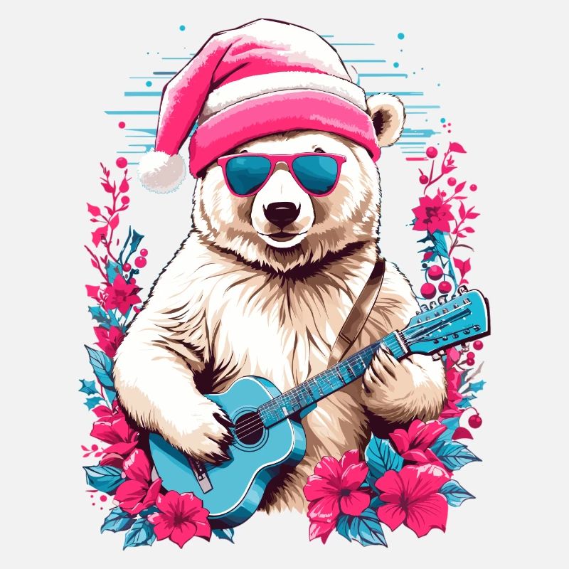 Süßer Eisbär mit Gitarre