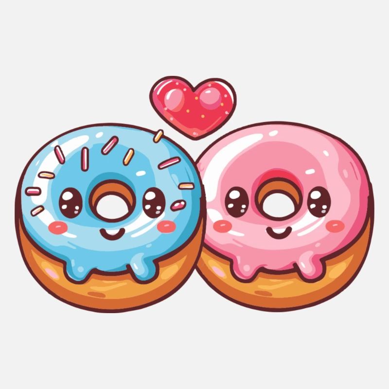 Donuts Paar Liebe Herz Valentinstag