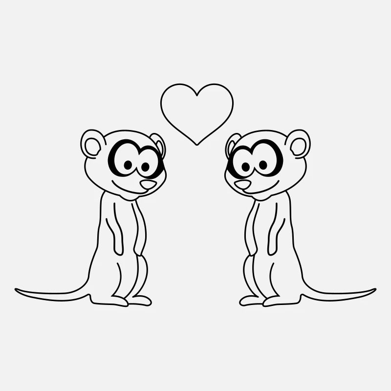 Erdmännchen Comic Paar liebe