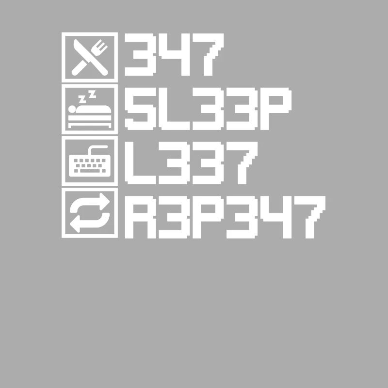Eat Sleep Leet Repeat Drôle de Leetcode L33T 1337