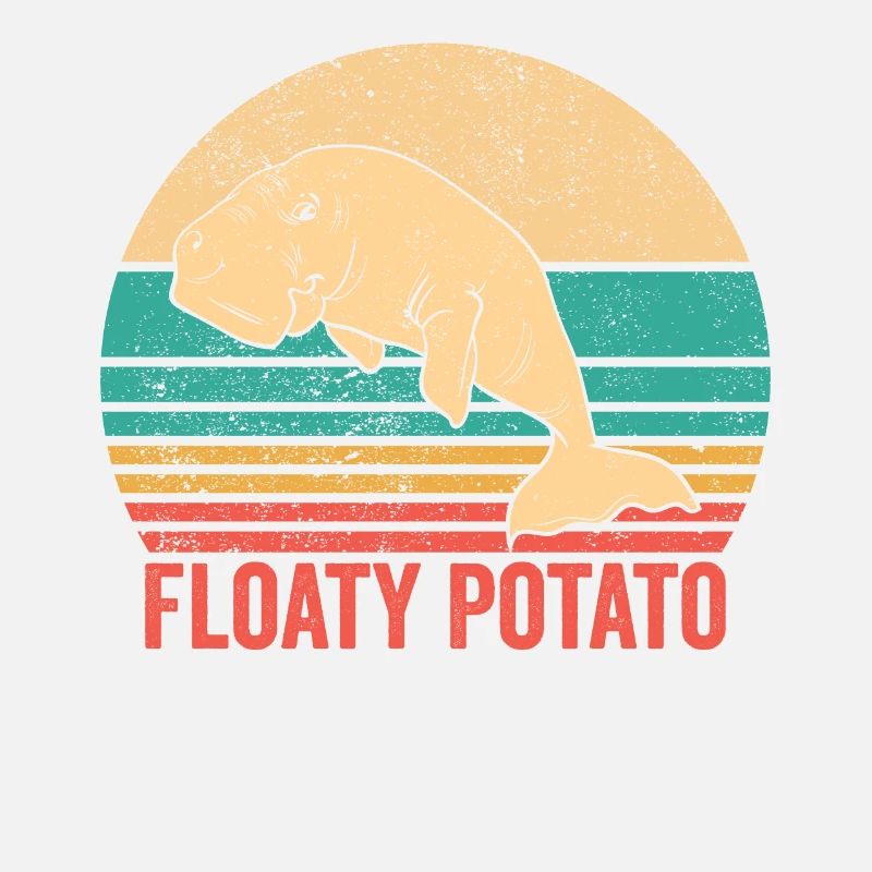 Drôle de lamantin Floaty Potato Retro