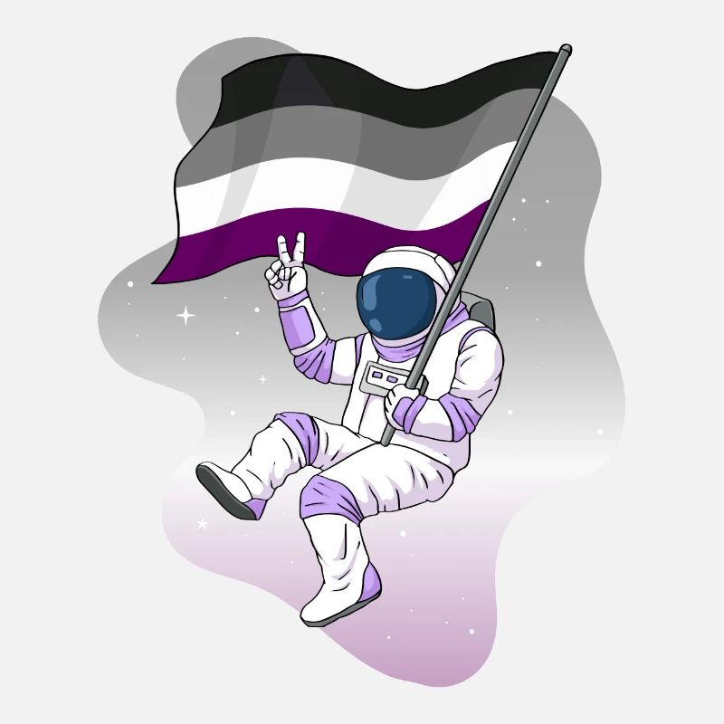 Asexual Fierté As Drapeau Astronaute Spatial Subtil