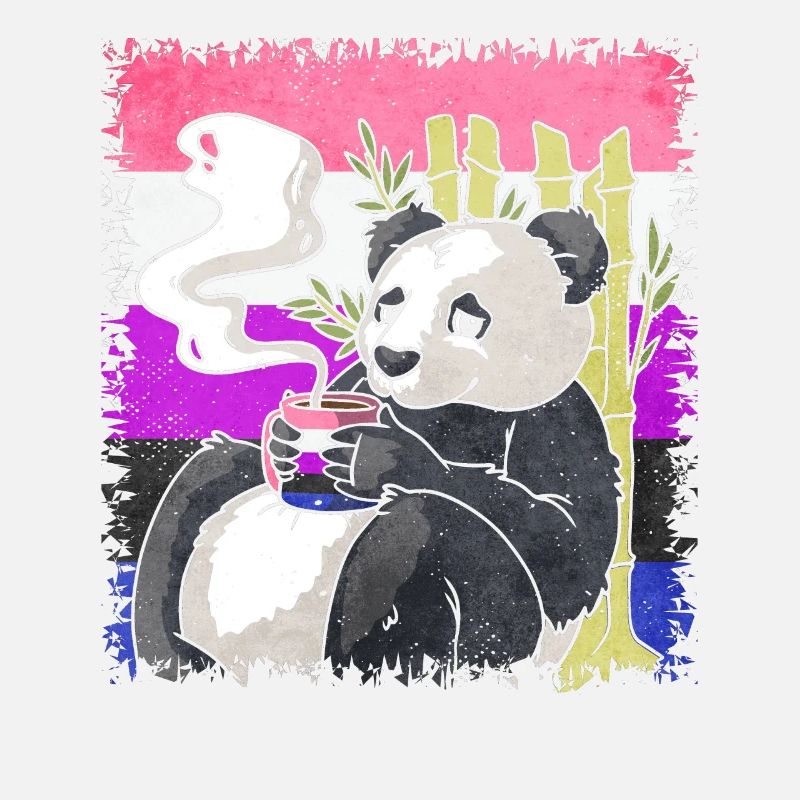 Geschlecht Fluid Stolz Flagge Panda Kaffee Sublte