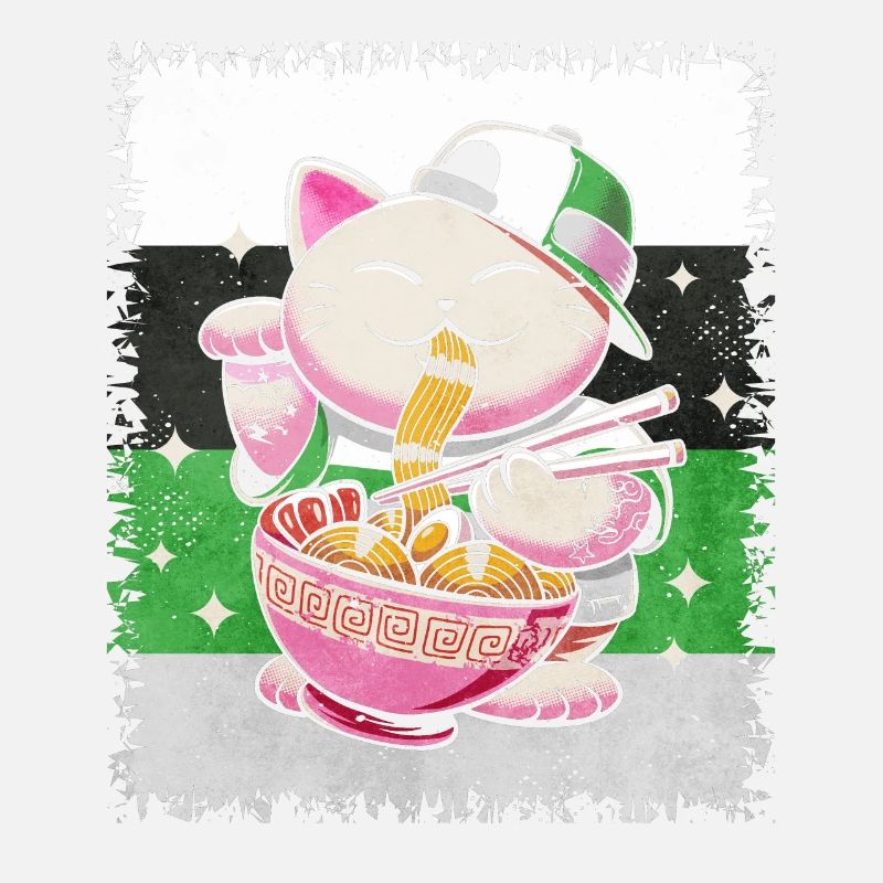Demiromantic Pride Flag Ramen Kat japonais