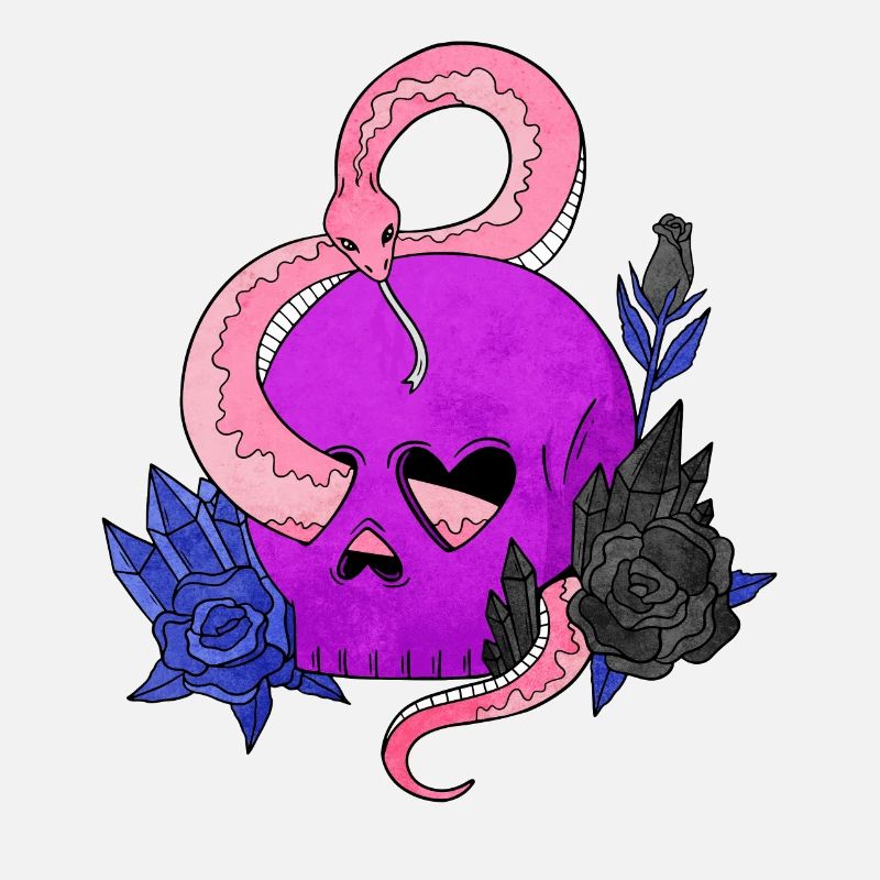 Gender Fluid Pride Flag Skull Snakes Ro