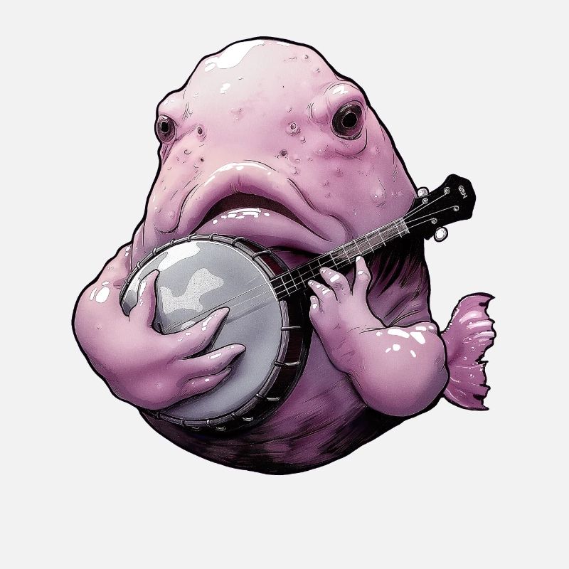 Blobfish Fish Bluegrass Banjo Player