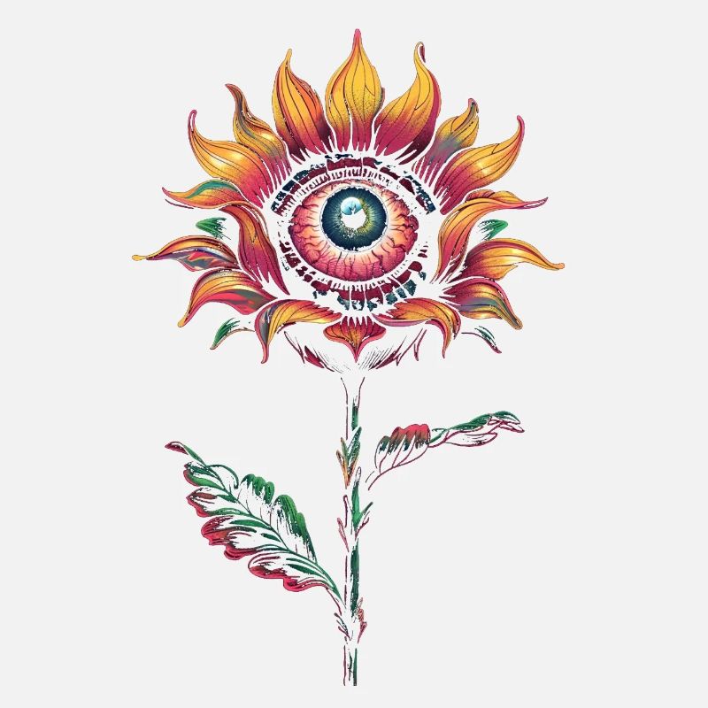 Esthétique Weirdcore Fleur Globe oculaire humain
