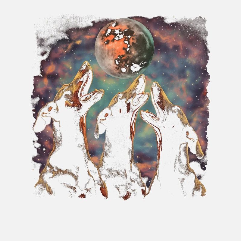 Dobermann Hund Heulender Mond