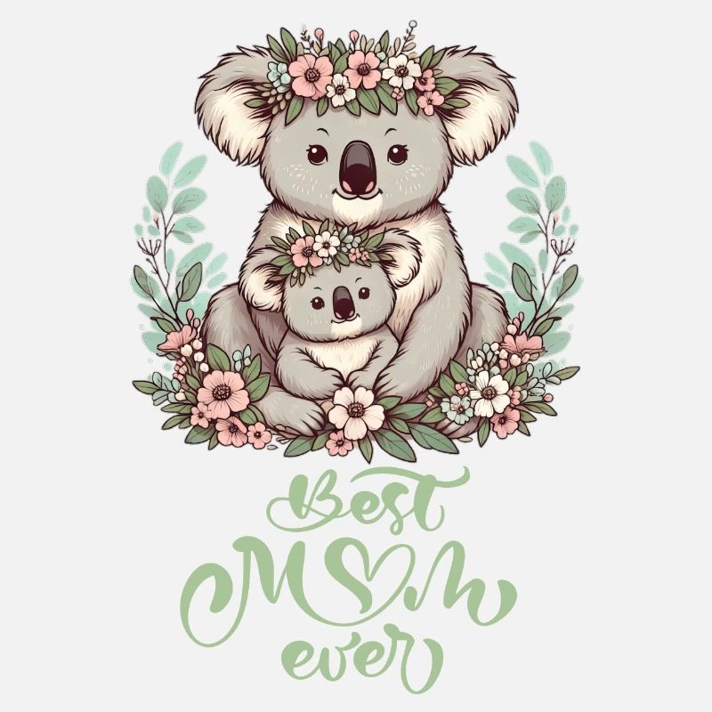 Meilleure maman jamais Koala embrasser Couronne de fleurs