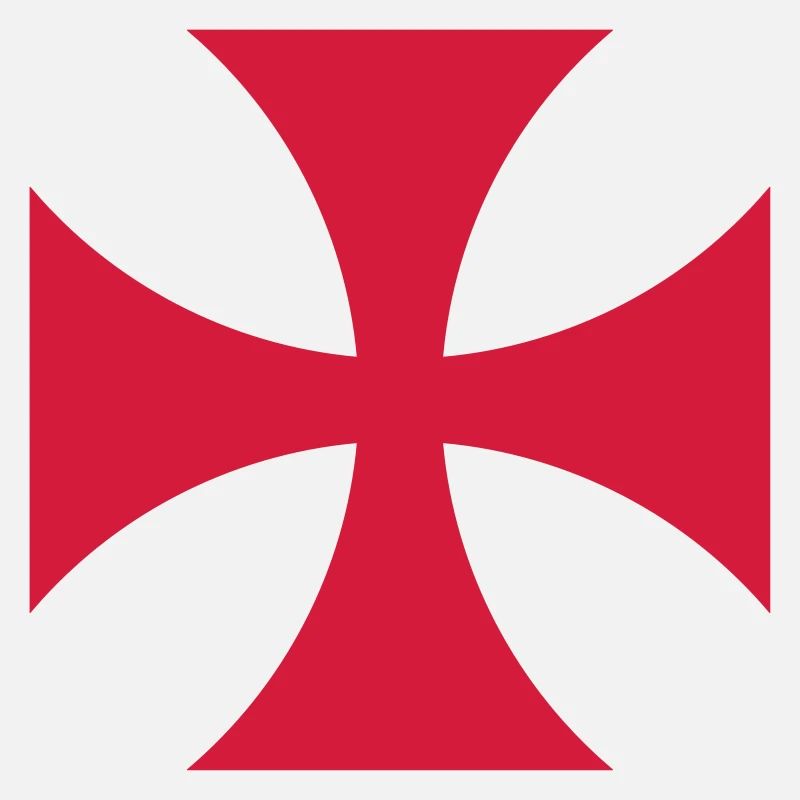 Croix de temple rouge et feu