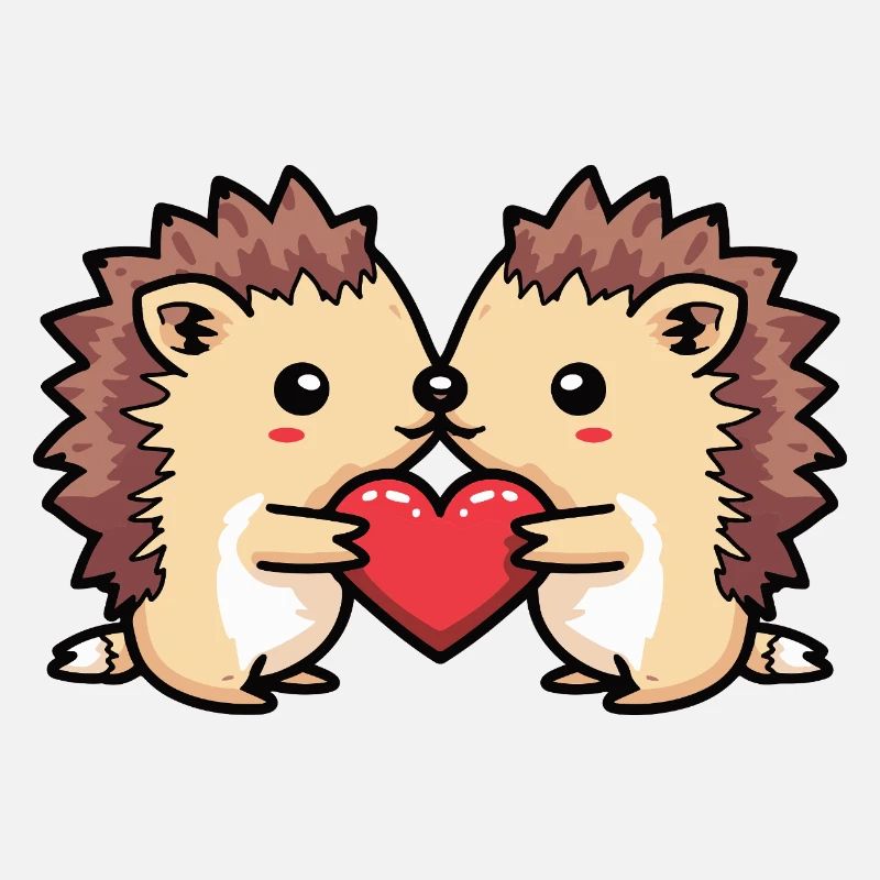 Couple de hérissons Saint-Valentin
