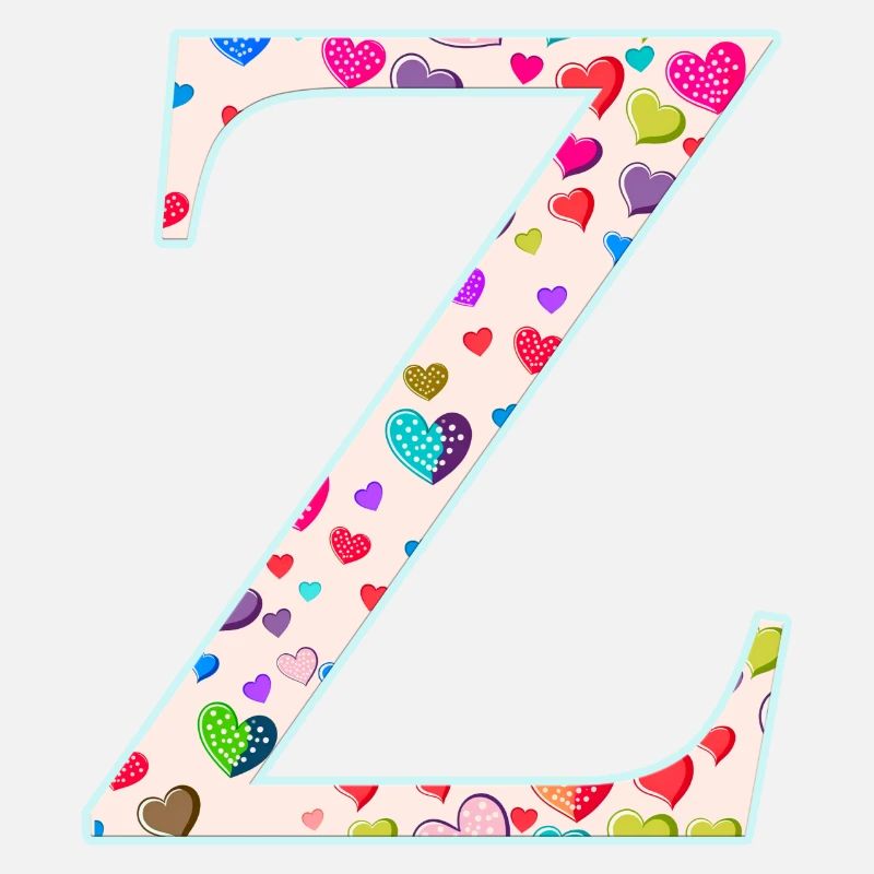 Customizable Monogram Z Heart Pattern