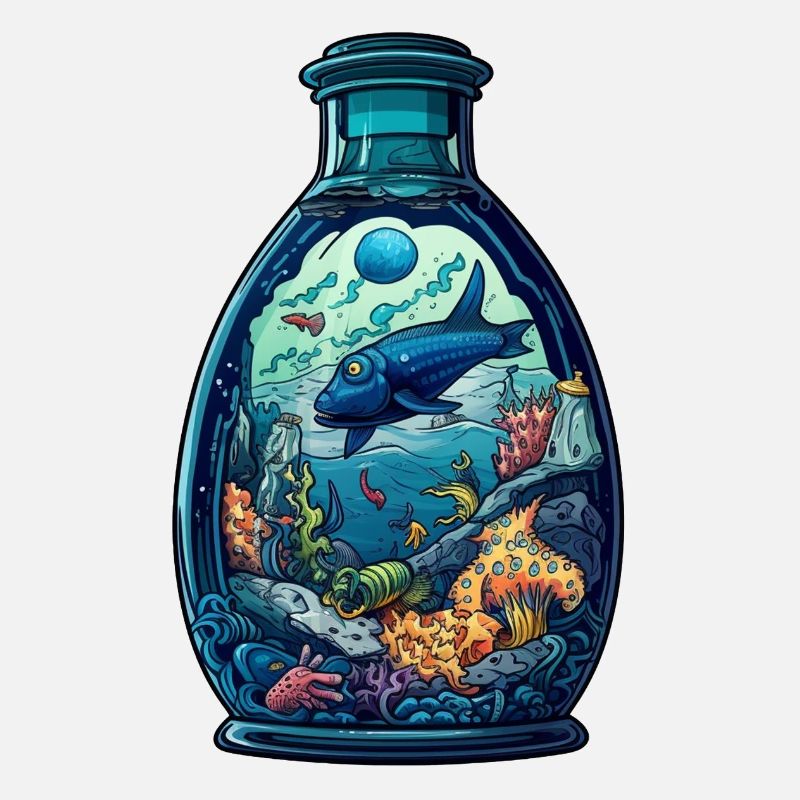 Dessin de bouteille océanique