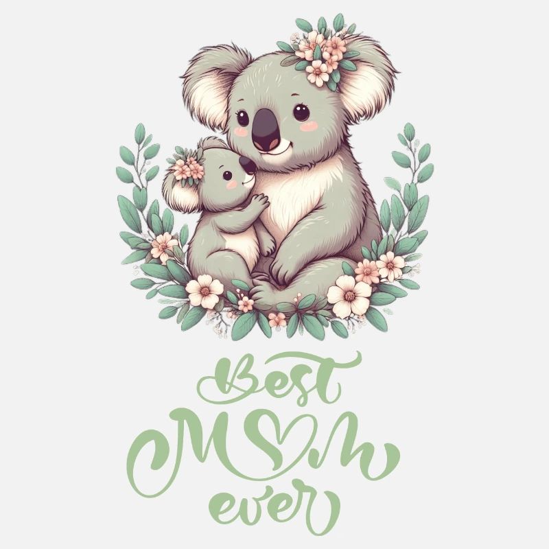 Meilleure maman jamais Koala embrasser Couronne de fleurs