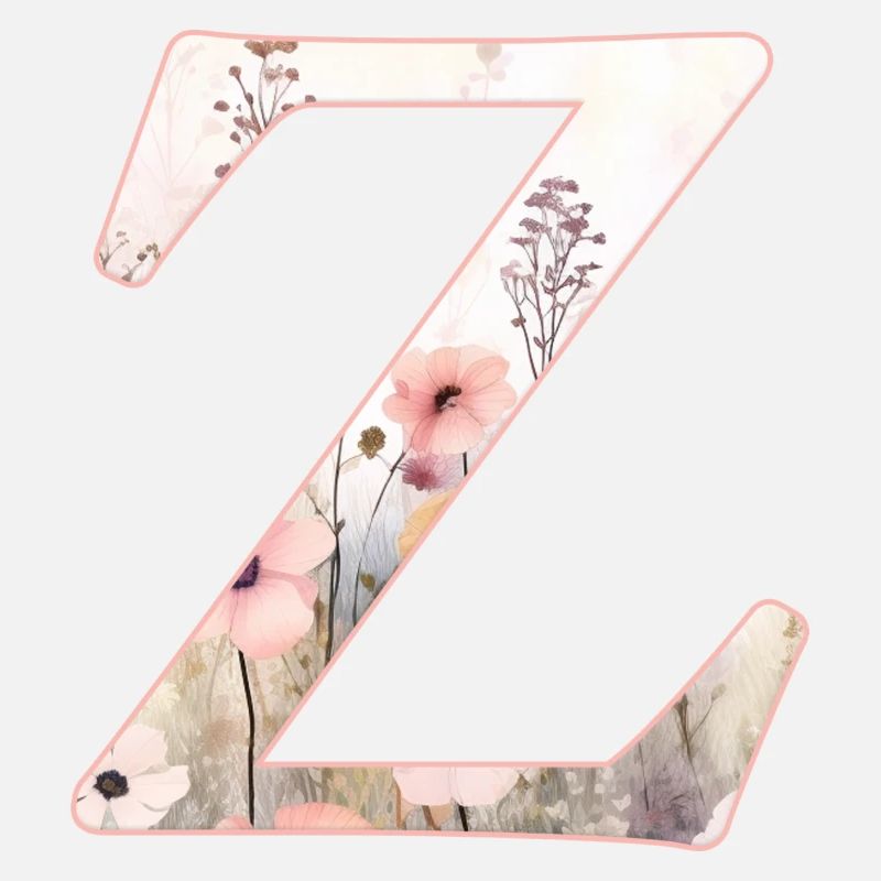 Personalisierbar Monogramm Z Blumenmuster