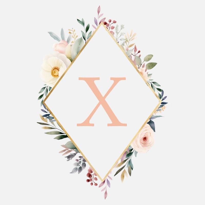 X monogramme, Floral, Boho