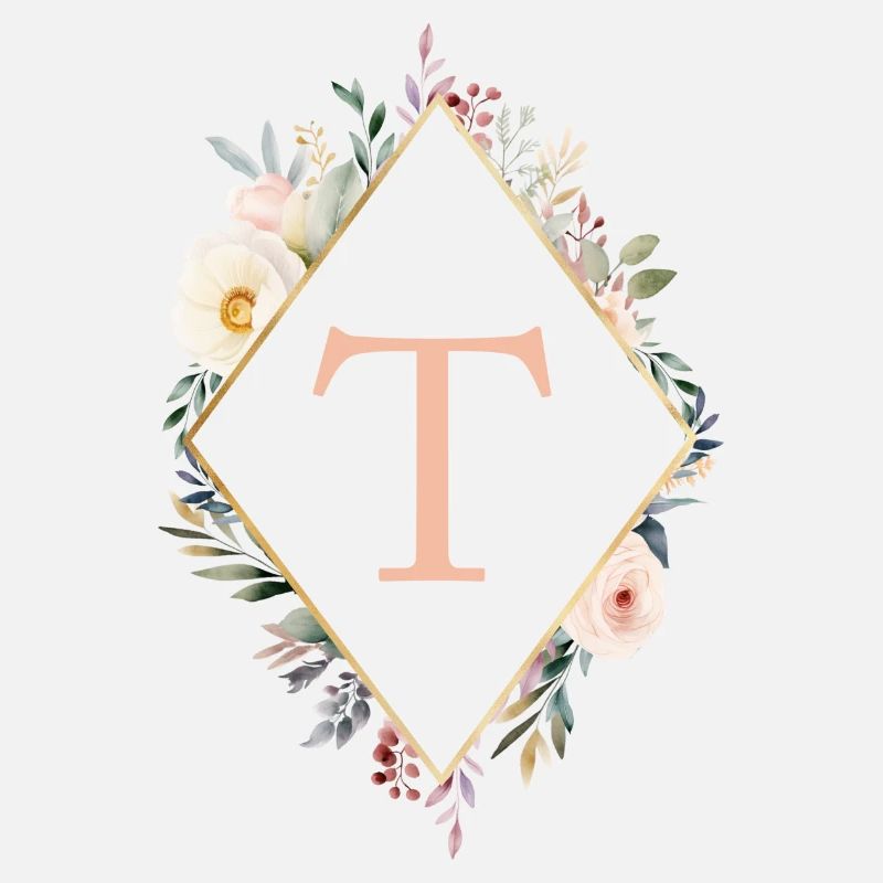 T monogramme, Floral, Boho