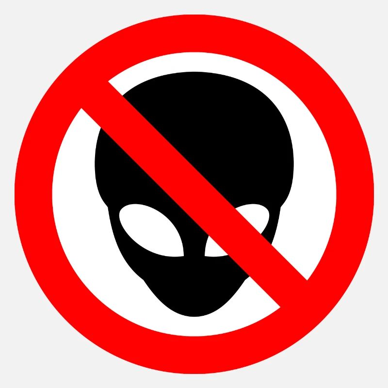Gris Aliens Interdit Signe