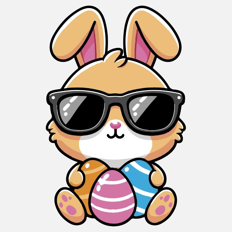 Cool Kawaii chibi Easter Bunny With Sunglasses