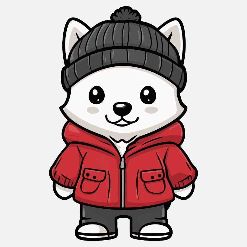 Chien Samoyède Hiver