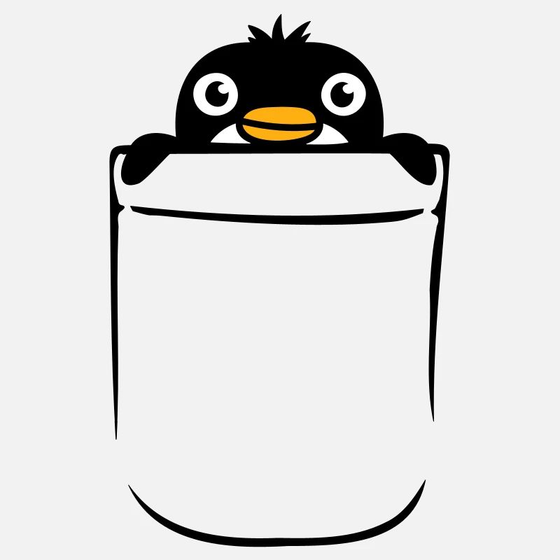 Kleiner Pinguin in Brusttasche Tasche Hemdtasche