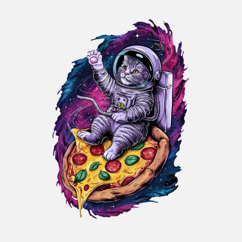 Chat de l’espace sur Pizza Galactic Journey