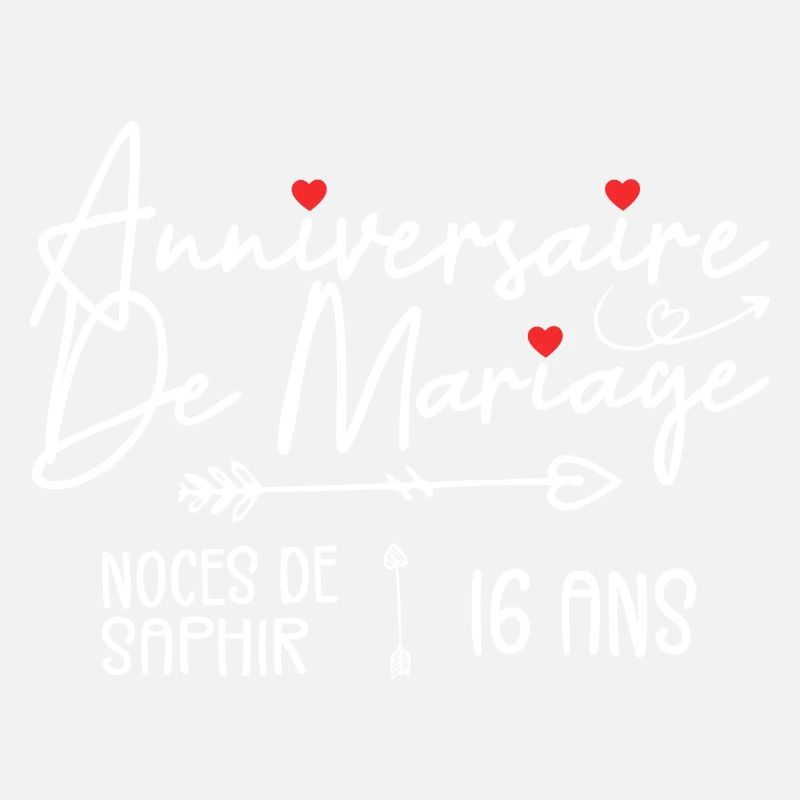Anniversaire de mariage 16 ans - Noces de Saphir