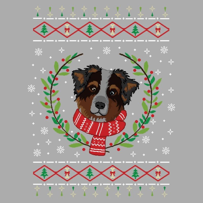 Australian Shepherd hässlicher Weihnachtspullover