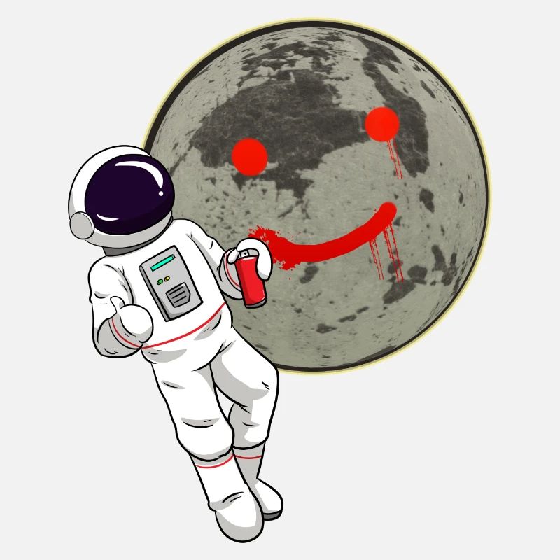 Astronaut Mond Graffiti Sprayer