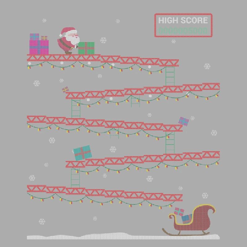 Pull de Noël laid de cadeaux de jeu rétro