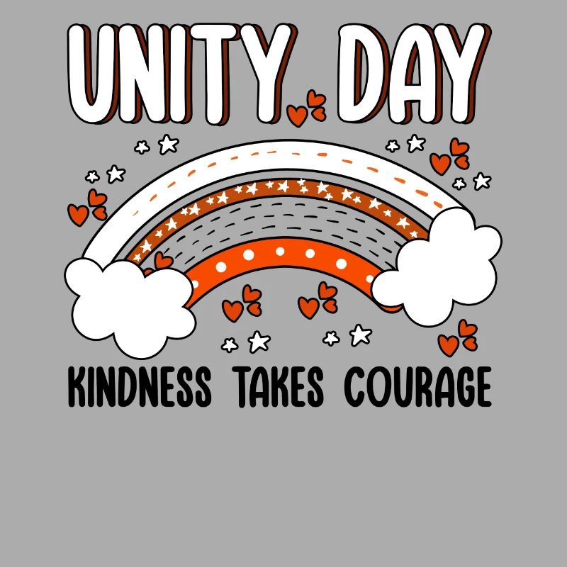 Peace Kind Courage Orange Rainbow Cloud Unity Day