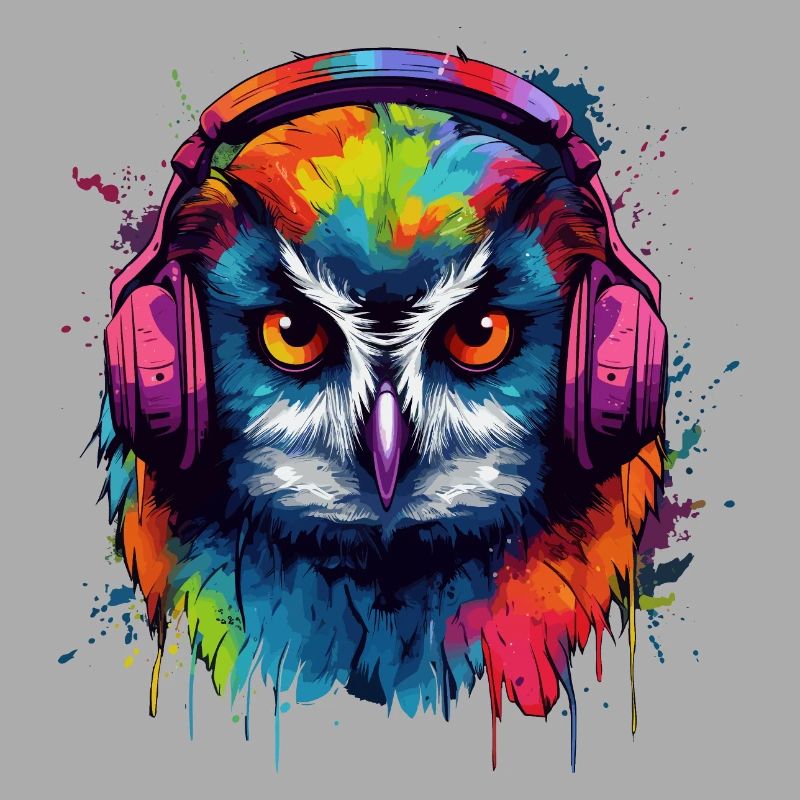 Eule Nachteule Techno Party Tier DJ